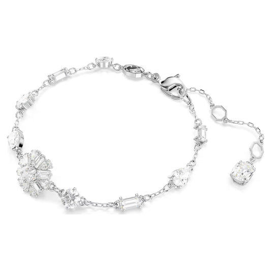 Idyllia bracelet, Mixed cuts, Snowflake, White, M