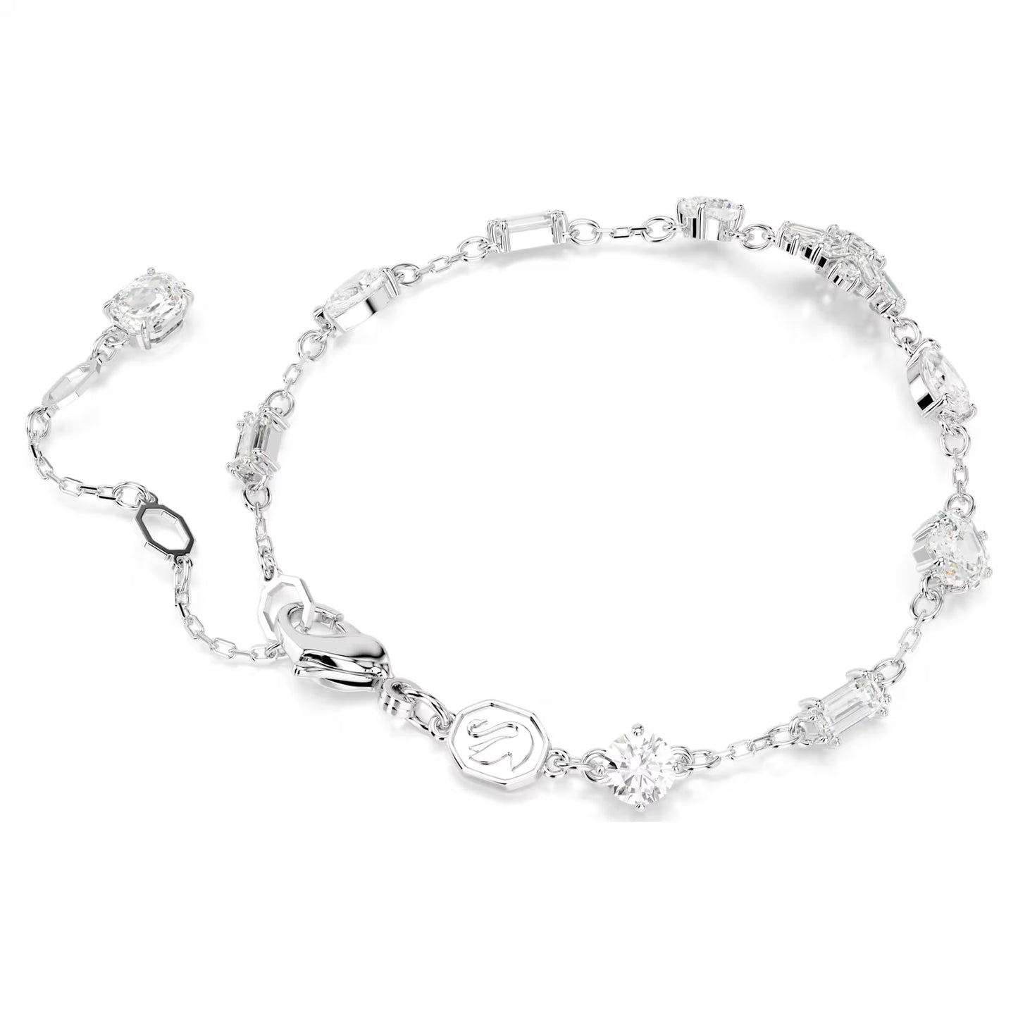 Idyllia bracelet, Mixed cuts, Snowflake, White, M