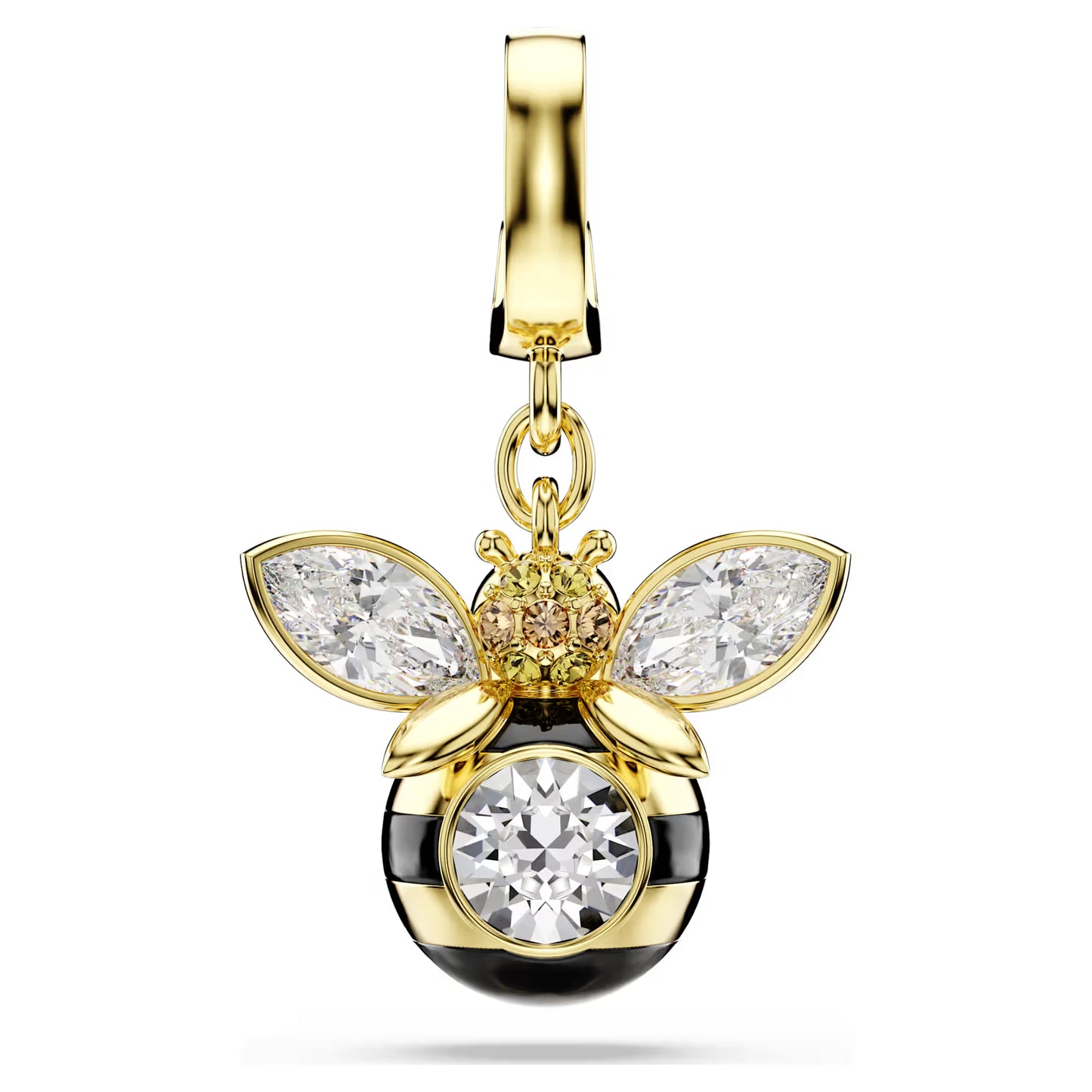 Idyllia charm, Mixed cuts, Bee, Multicoloured, Gold-tone plated