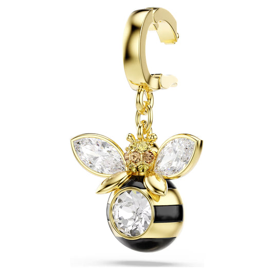Idyllia charm, Mixed cuts, Bee, Multicoloured, Gold-tone plated