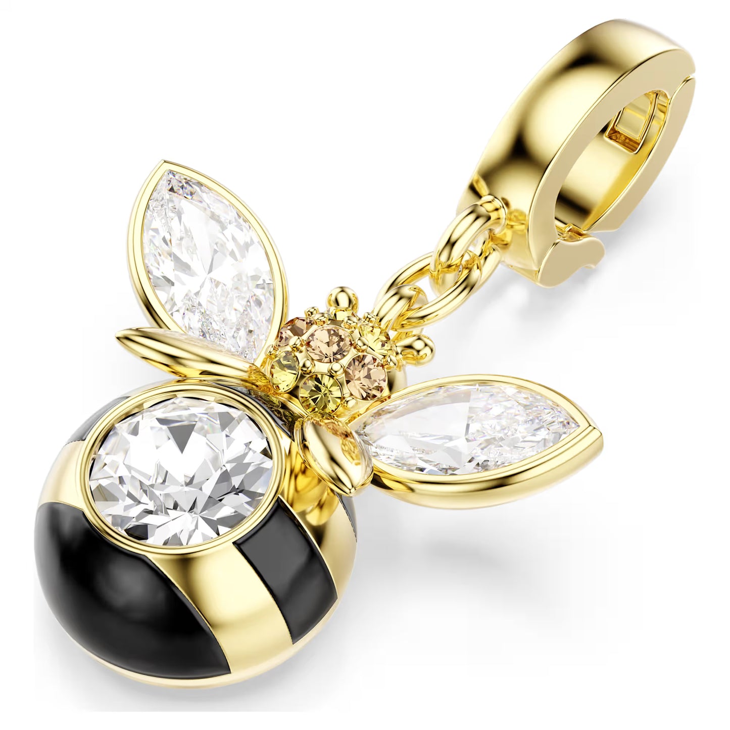 Idyllia charm, Mixed cuts, Bee, Multicoloured, Gold-tone plated