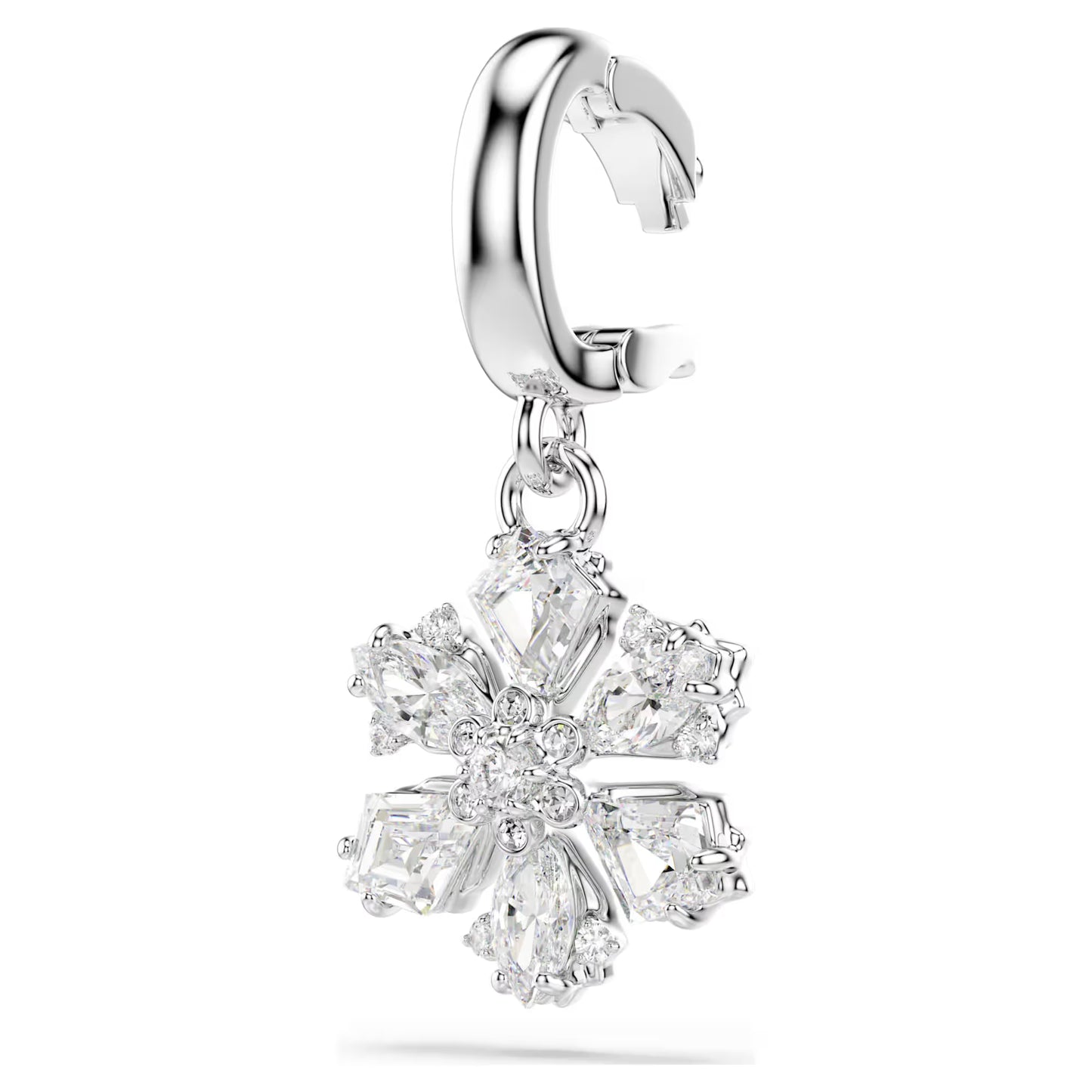 Idyllia charm Mixed cuts, Snowflake, White, Rhodium plated