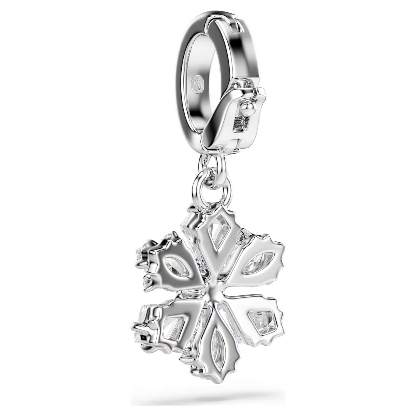Idyllia charm Mixed cuts, Snowflake, White, Rhodium plated