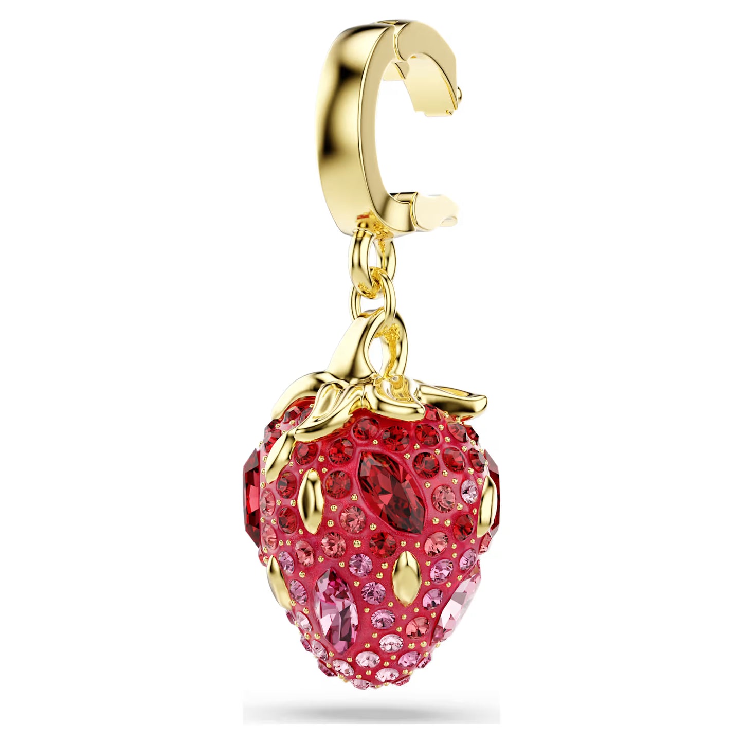 Idyllia charm, Mixed cuts, Strawberry, Red, Gold-tone plated