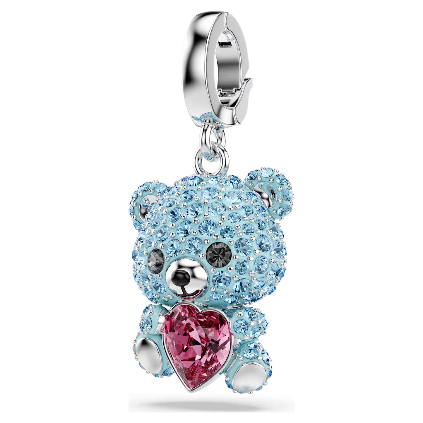 Idyllia charm, Mixed cuts, Teddy, Blue, Rhodium plated