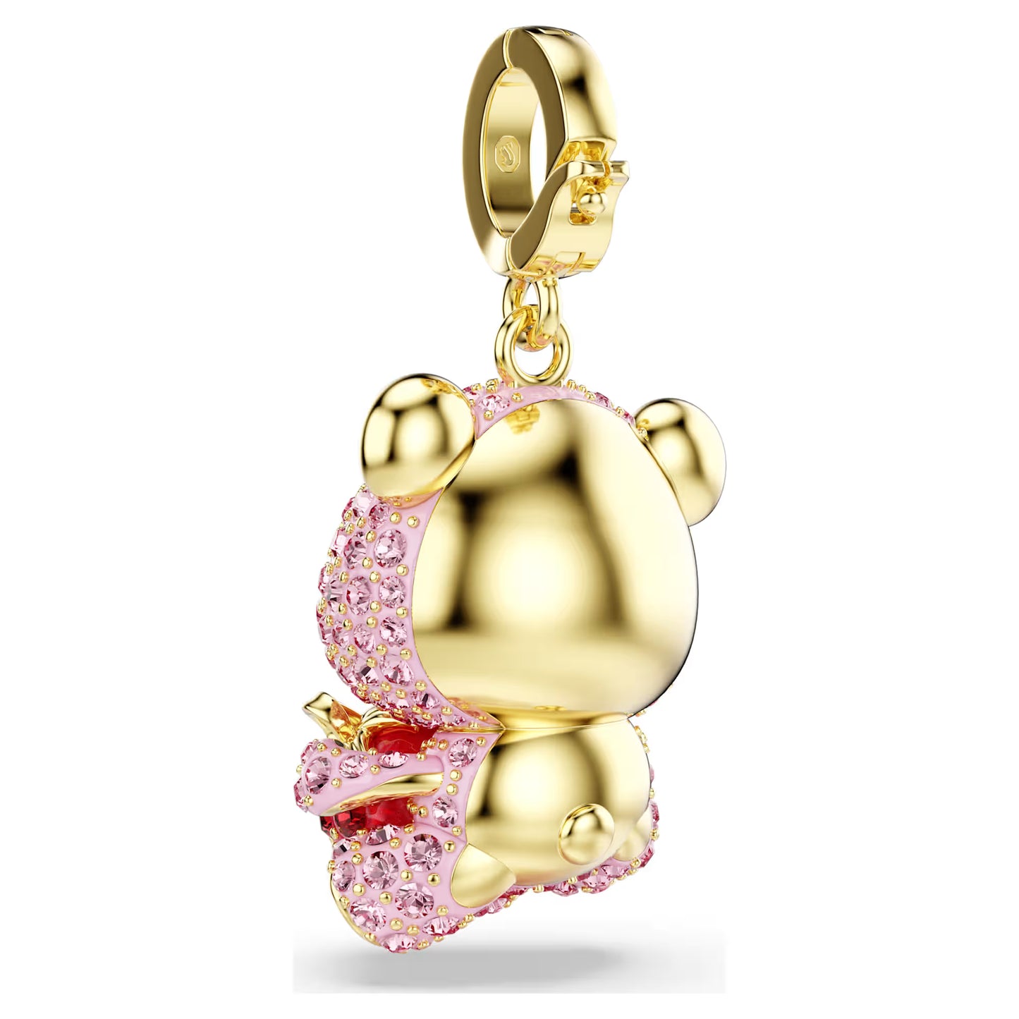 Idyllia charm, Mixed cuts, Teddy, Pink, Gold-tone plated