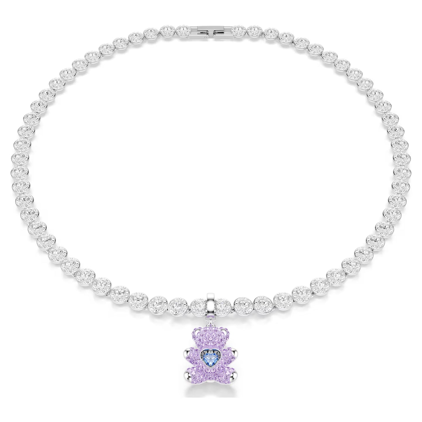 Idyllia charm, Mixed cuts, Teddy, Purple, Rhodium plated
