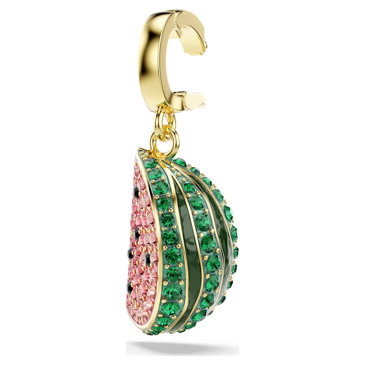Idyllia charm, Mixed cuts, Watermelon, Multicoloured, Gold-tone plated