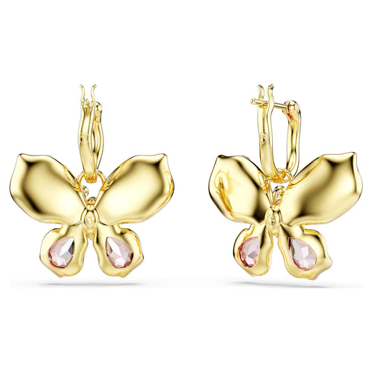 Idyllia drop earrings, Mixed cuts, Pavé, Butterfly