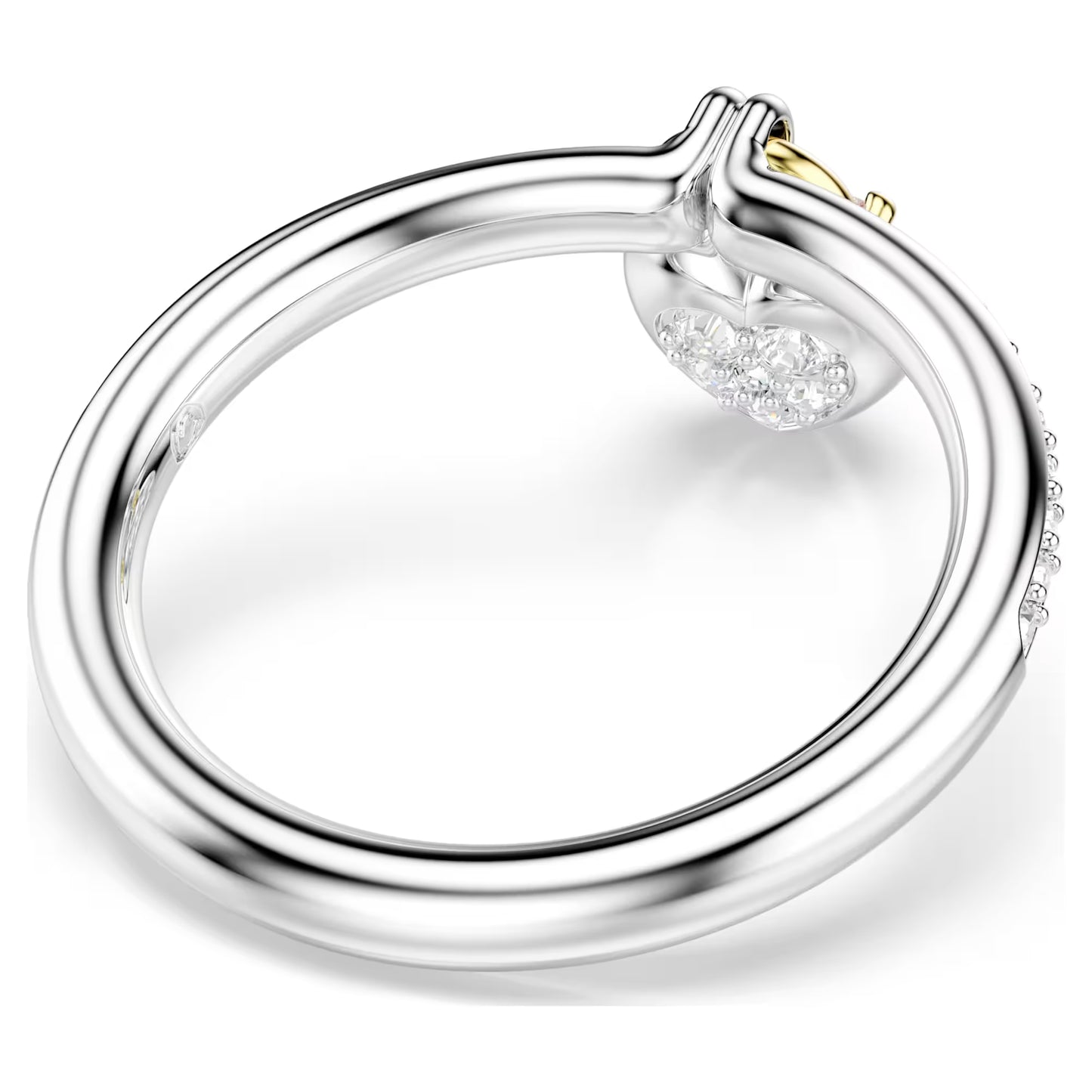 Idyllia motif ring, Mixed cuts, Heart, Pink, Mixed metal finish