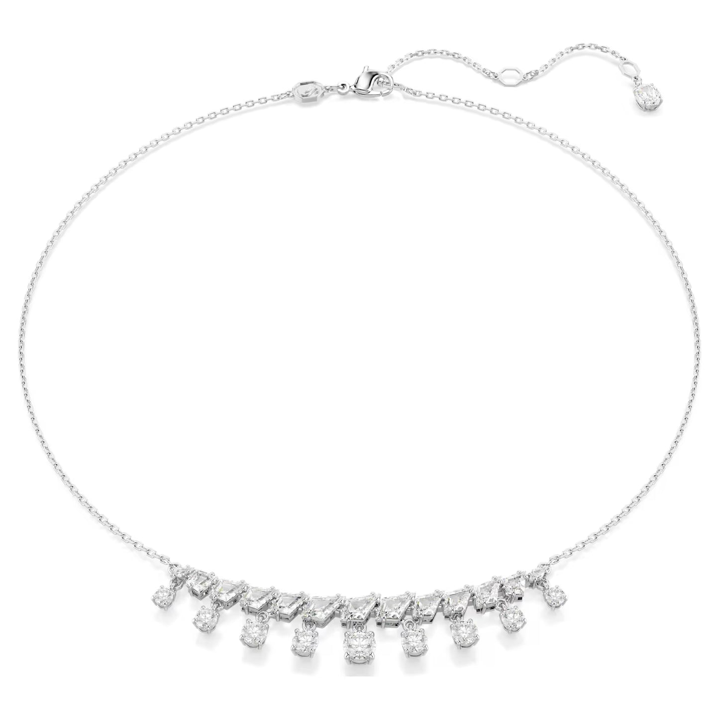 Idyllia necklace, Mixed cuts, Snowflake, White