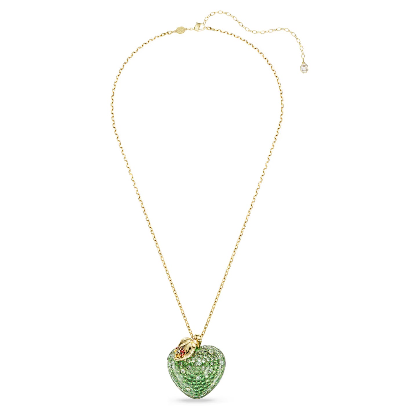 Idyllia pendant, Mixed cuts, Apple, Green, 18K gold finish