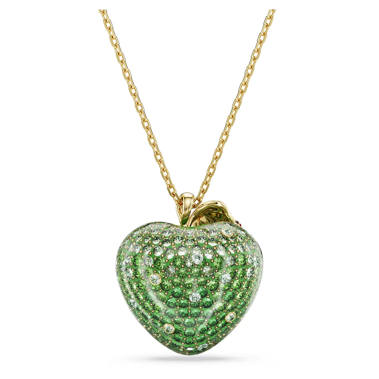 Idyllia pendant, Mixed cuts, Apple, Green, 18K gold finish