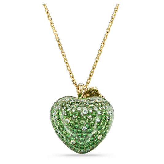 Idyllia pendant, Mixed cuts, Apple, Green, 18K gold finish