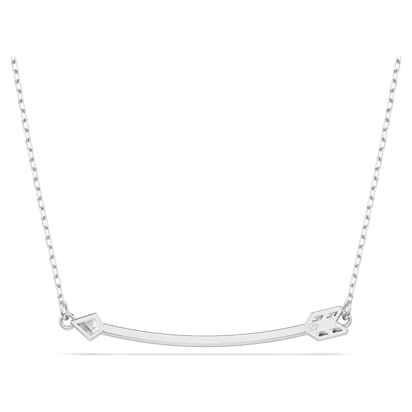 Idyllia pendant, Mixed cuts, Arrow, White, Rhodium plated