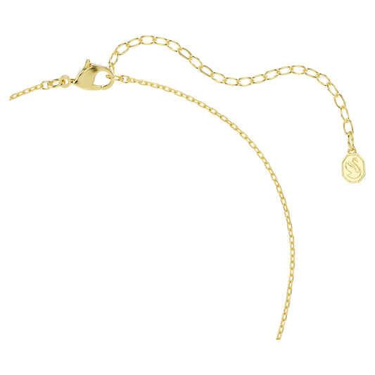 Idyllia pendant, Mixed cuts, Heart, key, Pink, Gold-tone plated