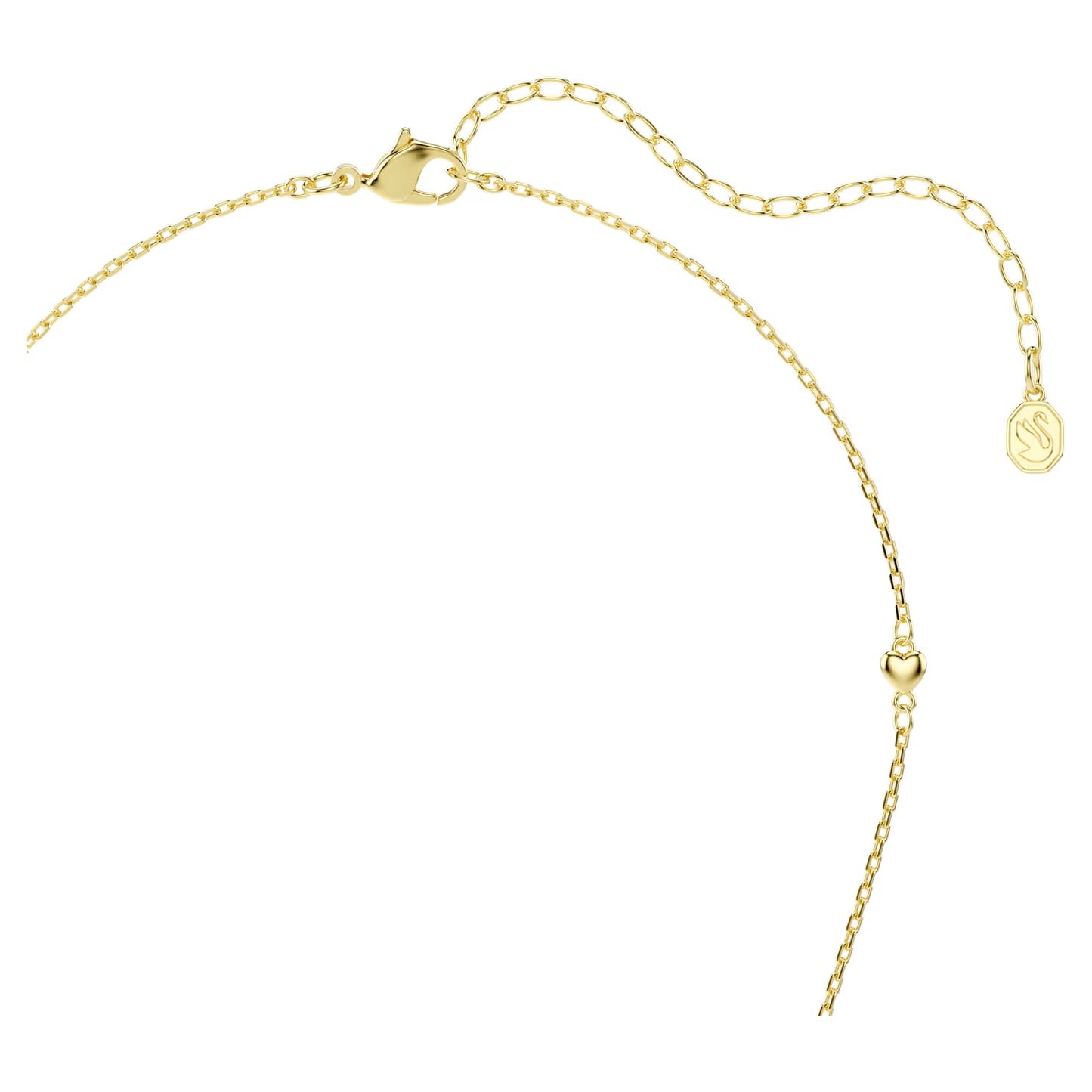 Idyllia pendant Mixed cuts, Heart, White, Gold-tone plated