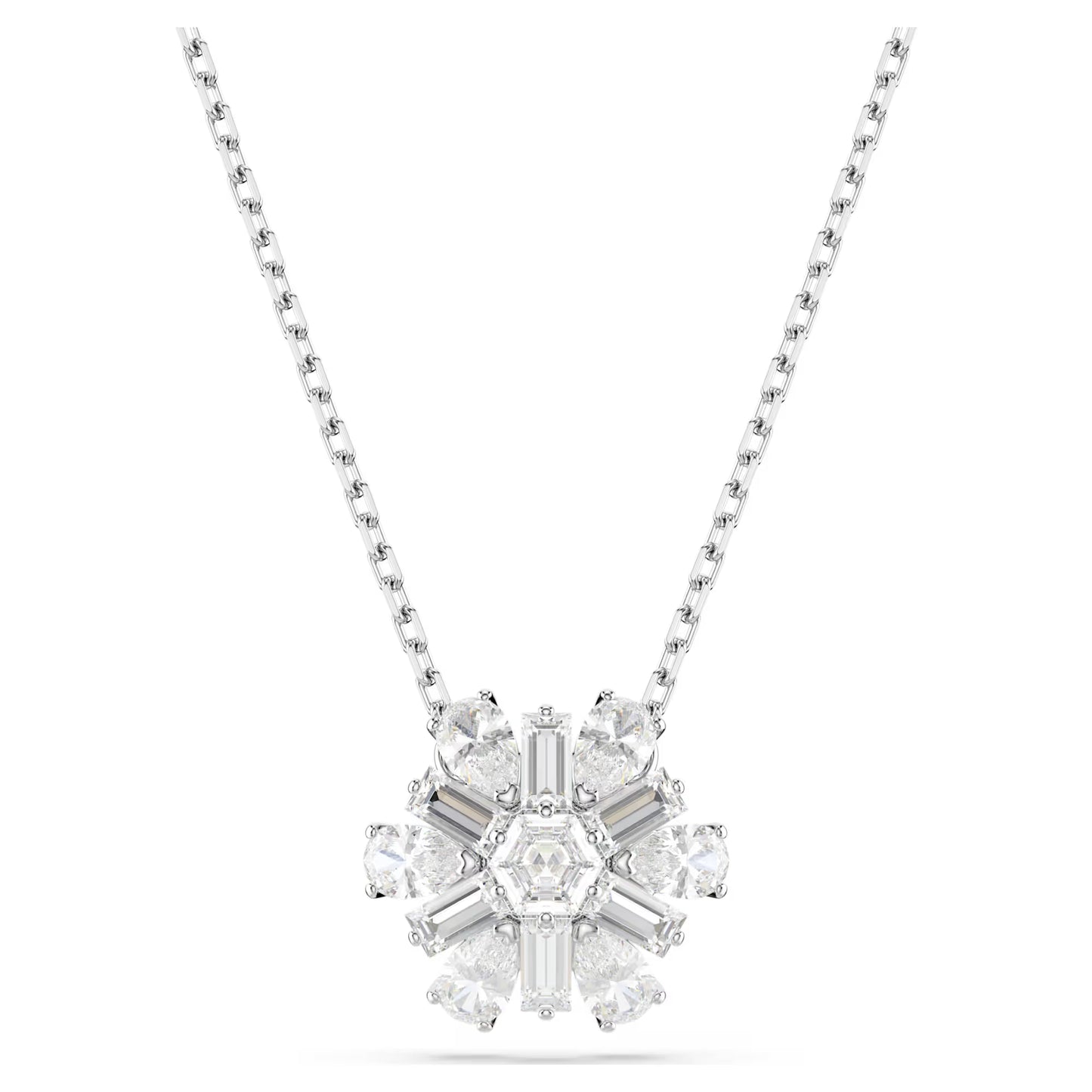 Idyllia pendant, Mixed cuts, Snowflake, White