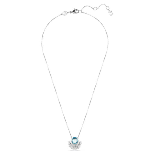Idyllia pendant, Shell, Blue, Rhodium plated