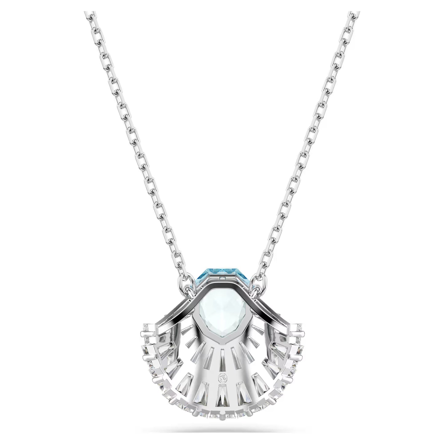 Idyllia pendant, Shell, Blue, Rhodium plated