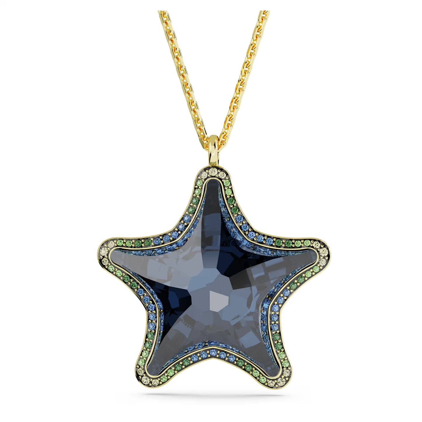 Idyllia SCS pendant, Starfish, Blue, 18K gold finish
