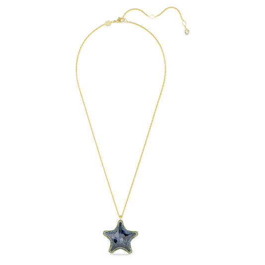Idyllia SCS pendant, Starfish, Blue, 18K gold finish