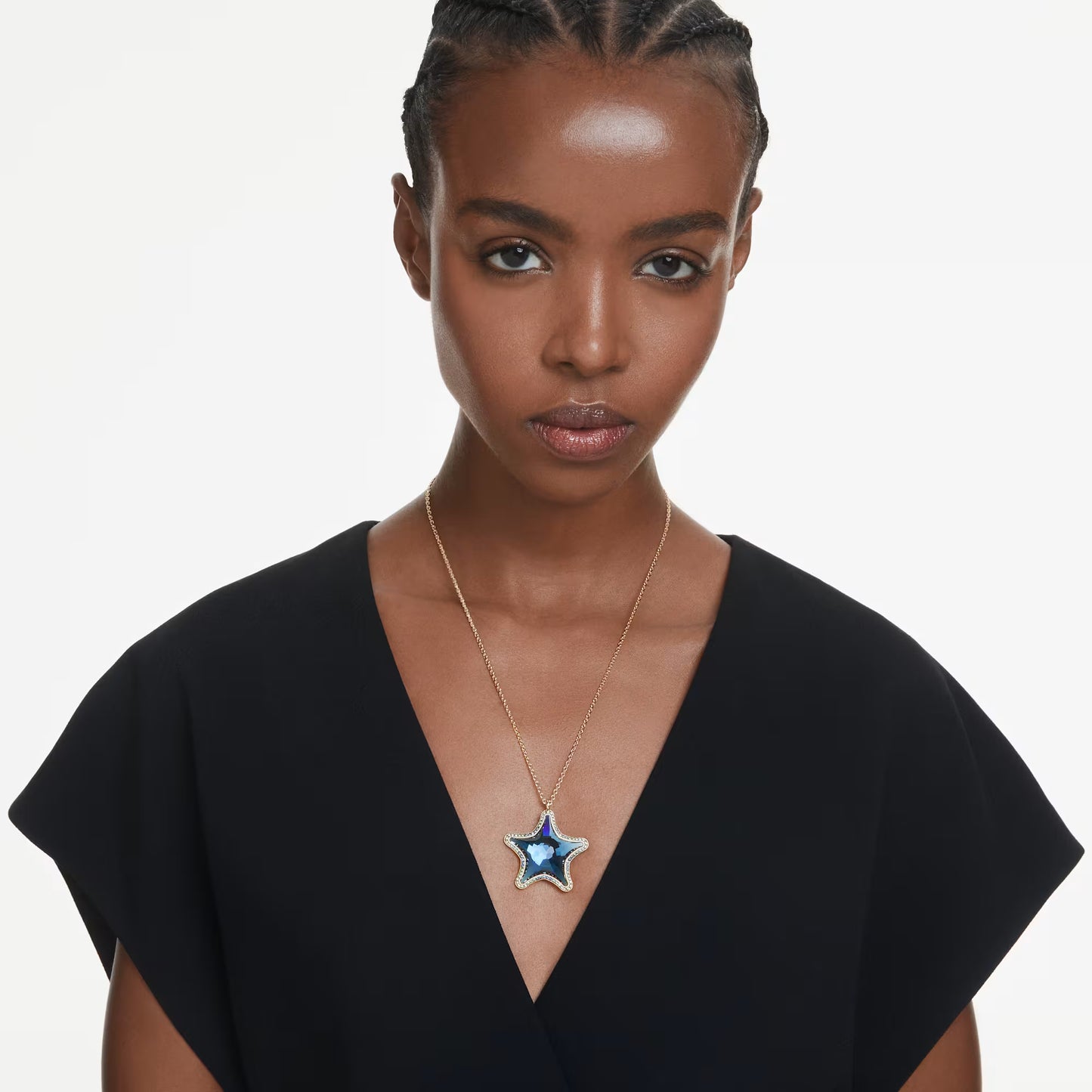 Idyllia SCS pendant, Starfish, Blue, 18K gold finish