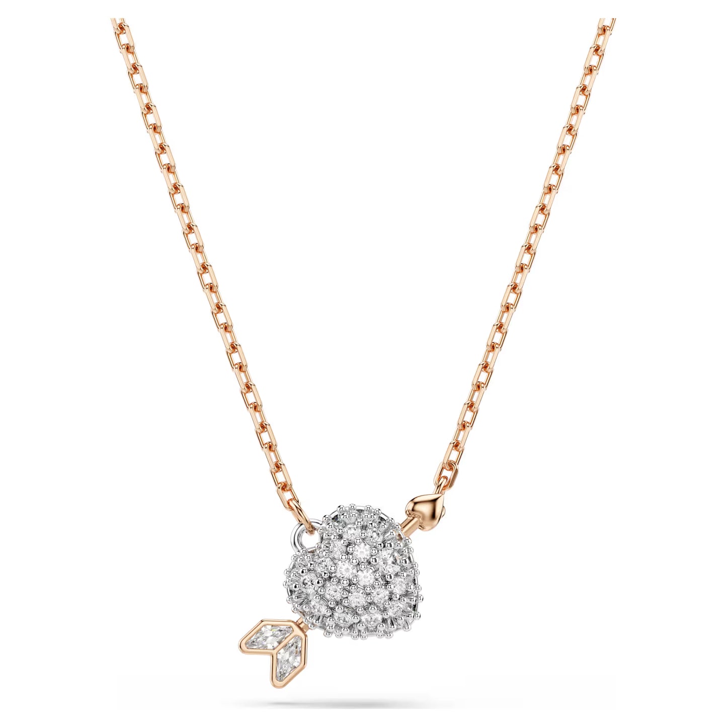 Idyllia set, Mixed cuts, Heart with arrow, White, 18K rose gold finish