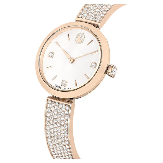 Illumina watch, Swiss Made, Metal bracelet, Gold tone, Champagne gold-tone finish