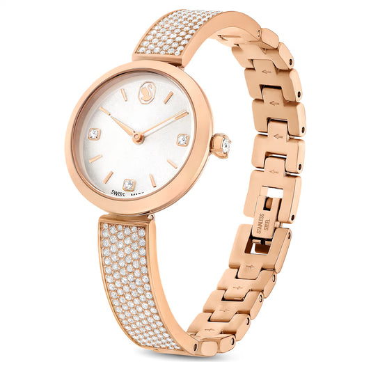 Illumina watch, Swiss Made, Metal bracelet, Rose gold tone, Rose gold-tone finish