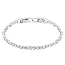 Imber Bracelet, White, Rhodium Plated