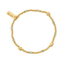 In Bloom NEW LOVE Aventurine Bracelet - Gold Plated