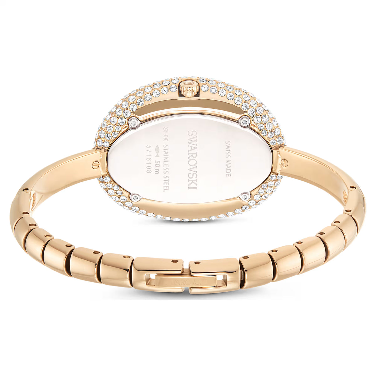 Imber bangle watch, Swiss Made, Metal bracelet, Gold tone, Champagne gold-tone finish