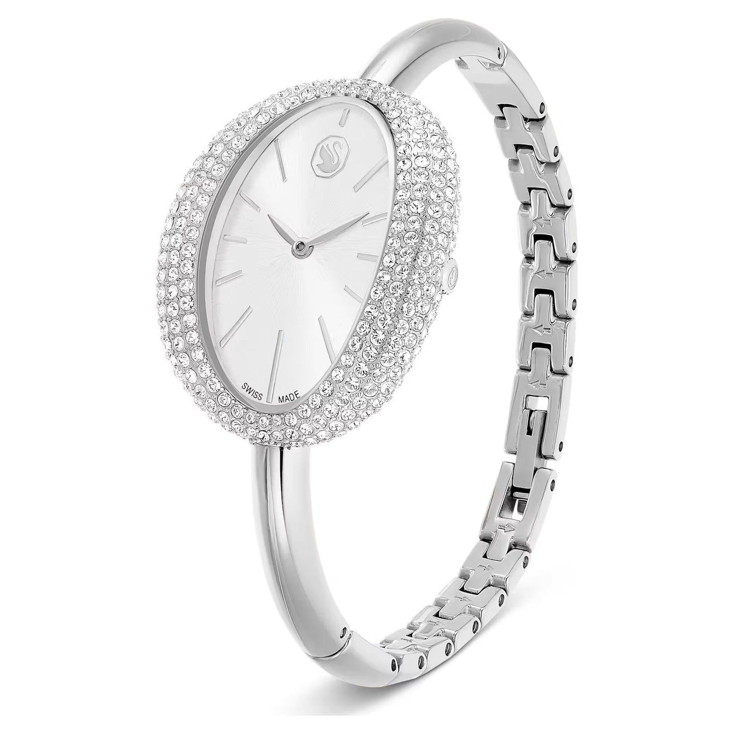 Imber bangle watch, Swiss Made, Metal bracelet, Silver Tone, Stainless steel