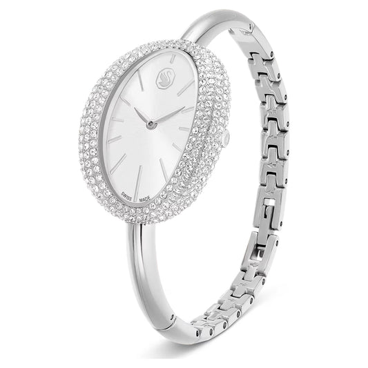 Imber bangle watch, Swiss Made, Metal bracelet, Silver Tone, Stainless steel