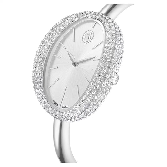 Imber bangle watch, Swiss Made, Metal bracelet, Silver Tone, Stainless steel