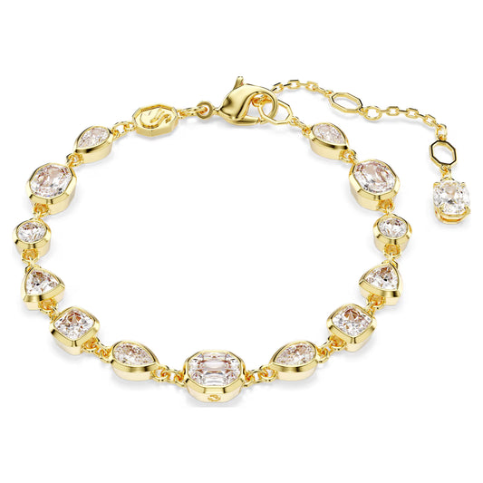 Imber Tennis bracelet, Mixed cuts, White, Gold