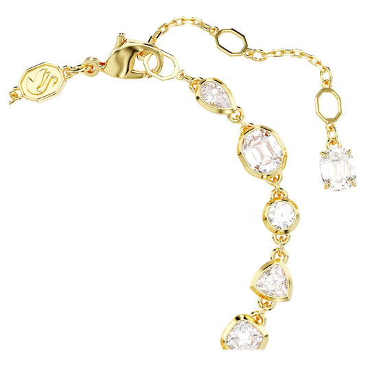 Imber Tennis bracelet, Mixed cuts, White, Gold