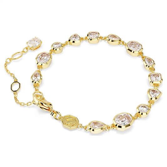 Imber Tennis bracelet, Mixed cuts, White, Gold
