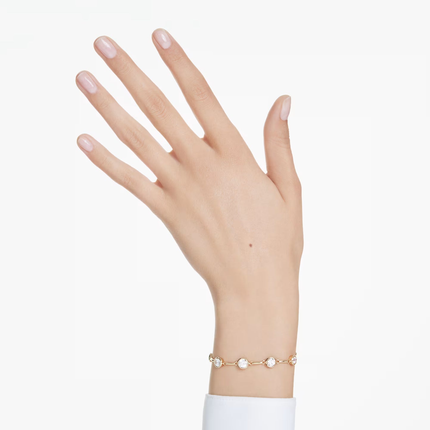 Imber Tennis bracelet, Mixed round, White, Gold