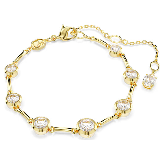 Imber Tennis bracelet, Mixed round, White, Gold