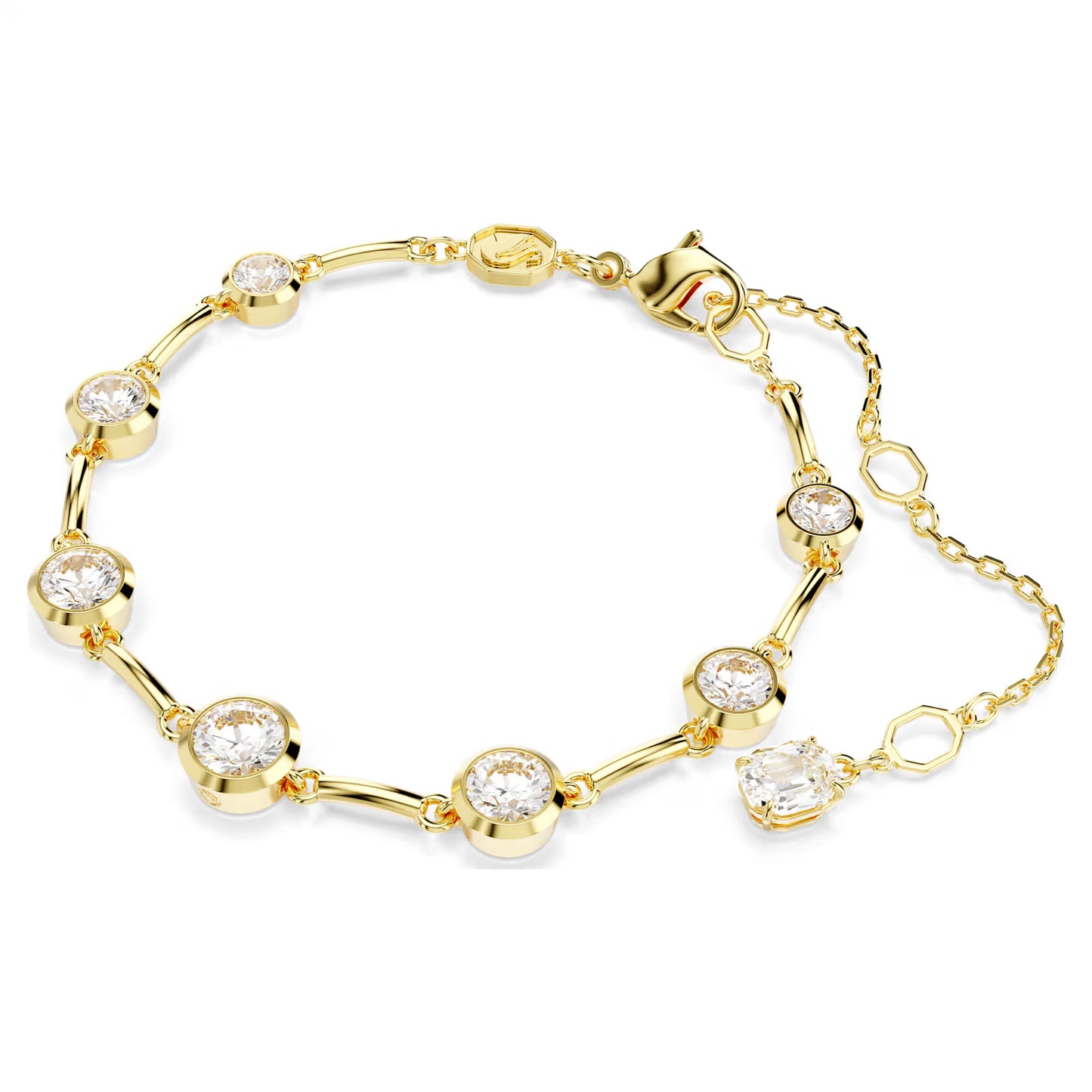 Imber Tennis bracelet, Mixed round, White, Gold