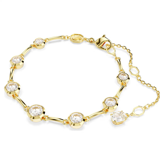 Imber Tennis bracelet, Mixed round, White, Gold
