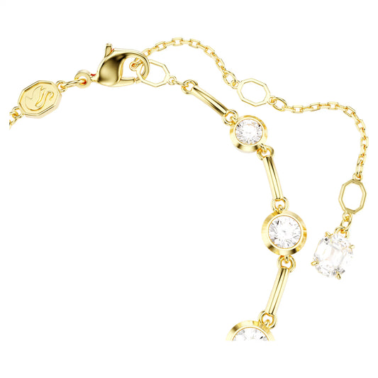 Imber Tennis bracelet, Mixed round, White, Gold