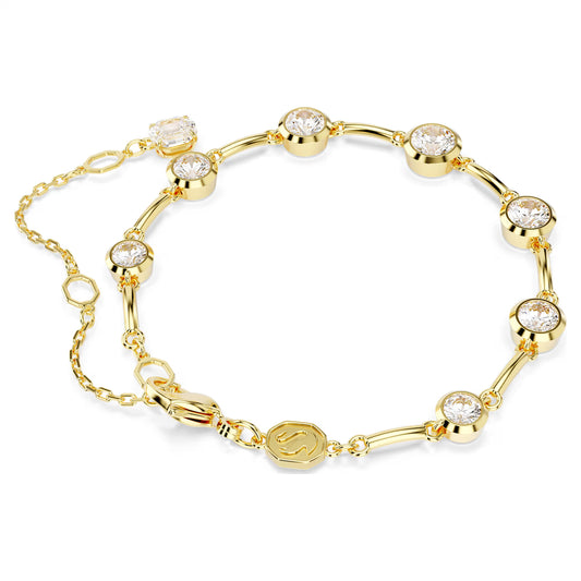 Imber Tennis bracelet, Mixed round, White, Gold