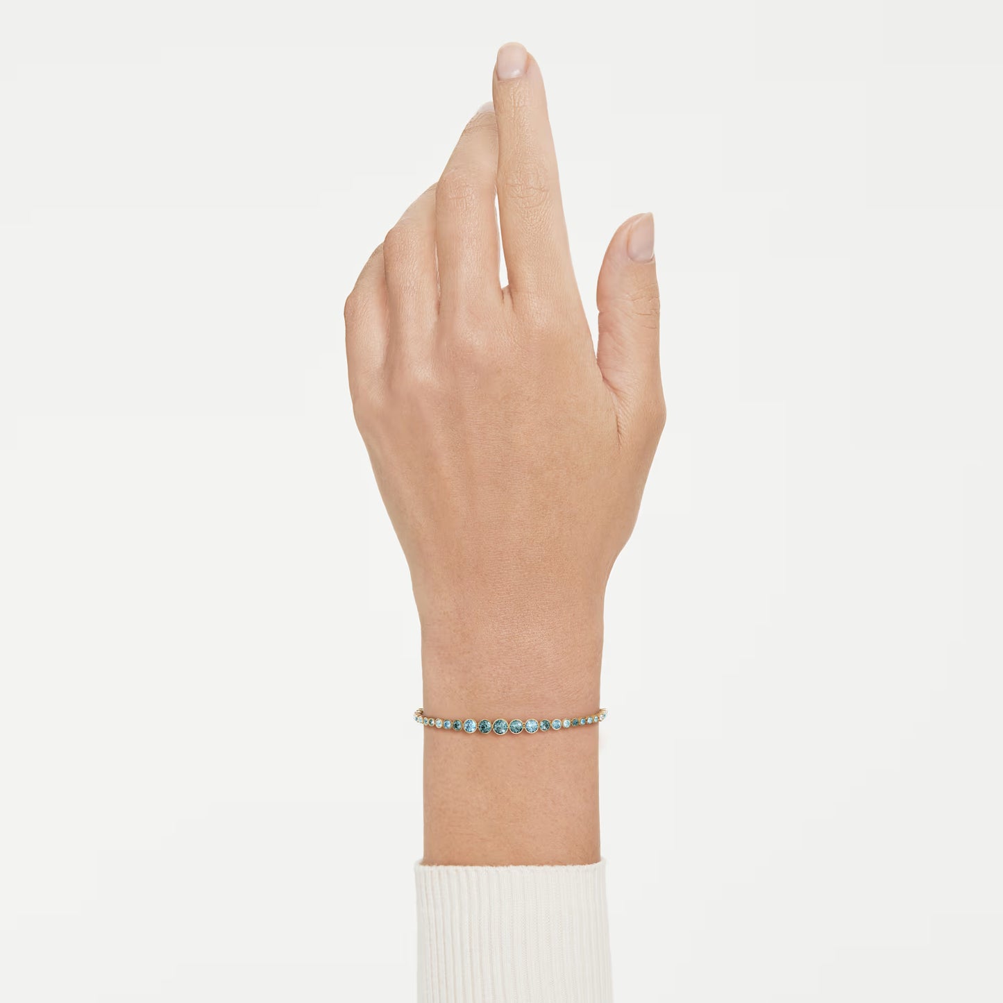 Imber bracelet Round cut, Blue, 18K gold finish