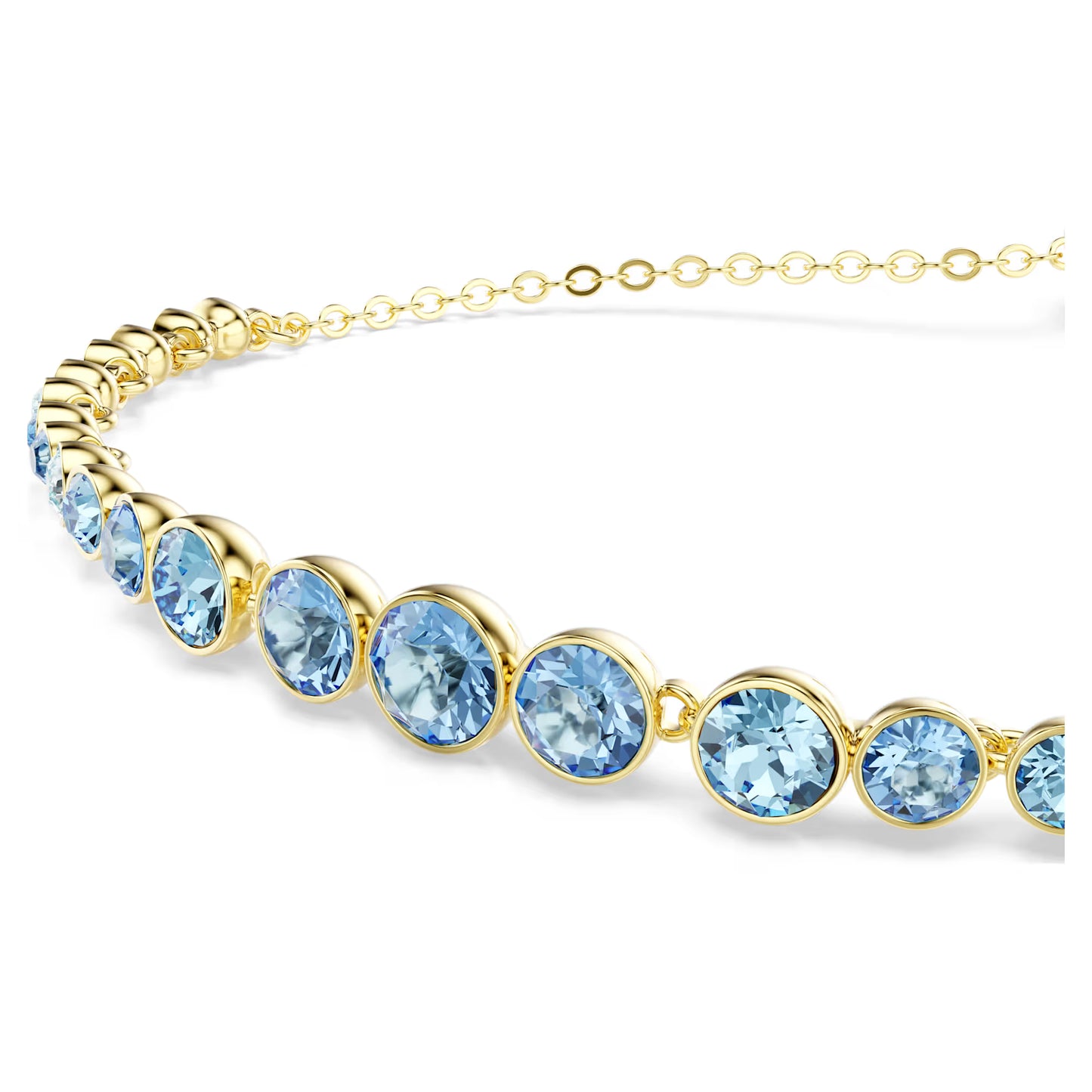 Imber bracelet Round cut, Blue, 18K gold finish