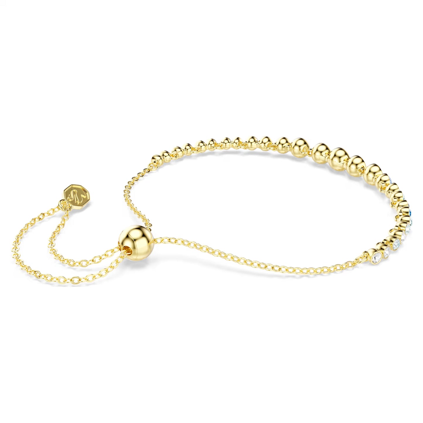 Imber bracelet Round cut, Blue, 18K gold finish