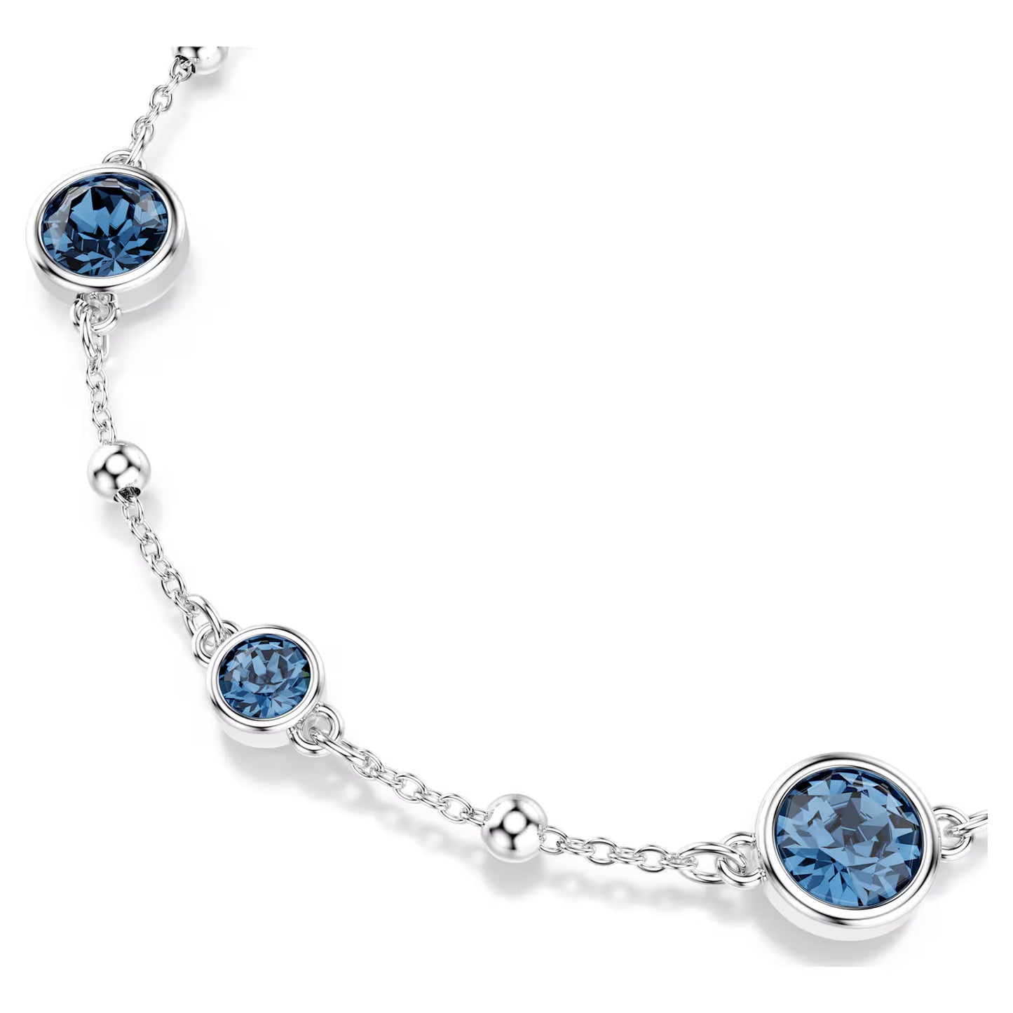 Imber bracelet, Round cut, Blue, Rhodium plated