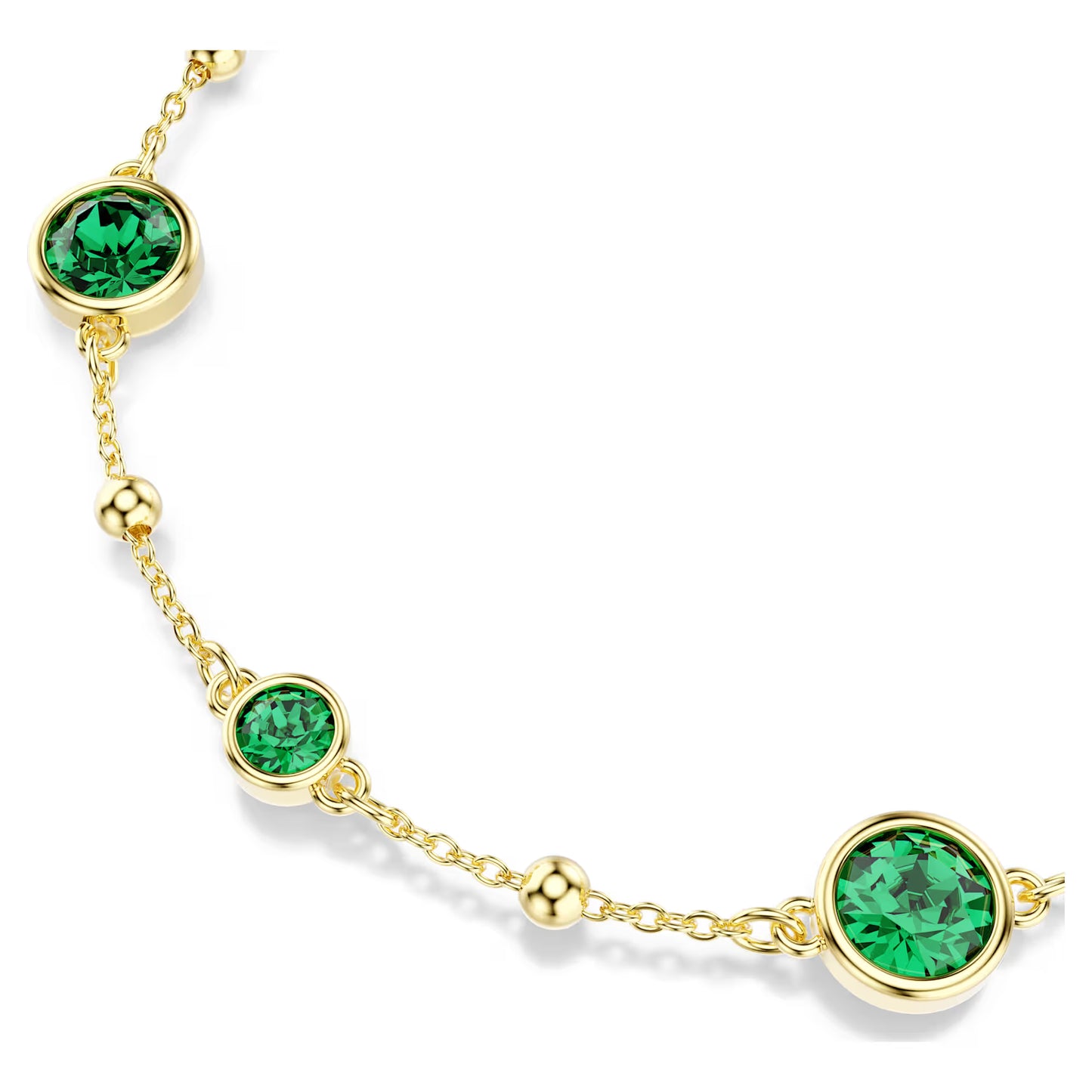 Imber bracelet, Round cut, Green, 18k gold plated